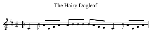 The Hairy Dogleaf - staff notation
