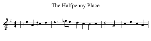 The Halfpenny Place - staff notation
