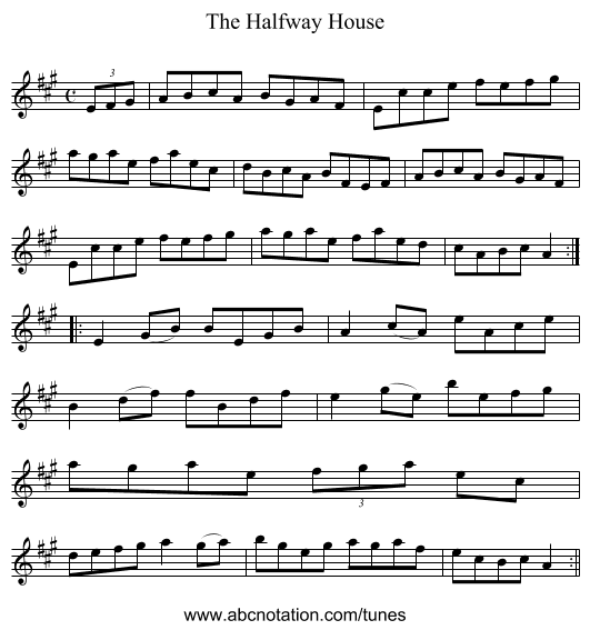 The Halfway House - staff notation