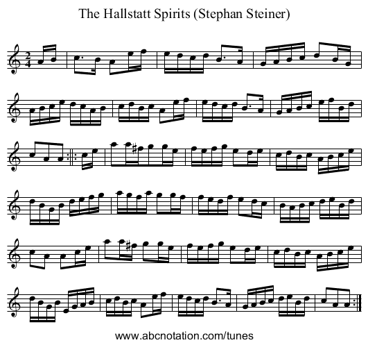 The Hallstatt Spirits (Stephan Steiner) - staff notation