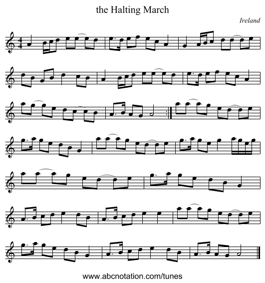 the Halting March - staff notation