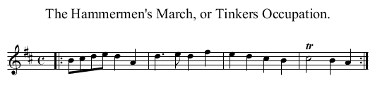 The Hammermen's March, or Tinkers Occupation. - staff notation