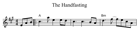 The Handfasting - staff notation