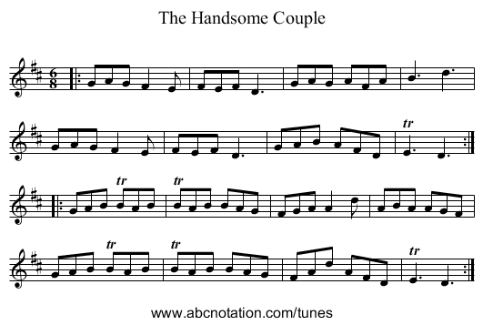 The Handsome Couple - staff notation