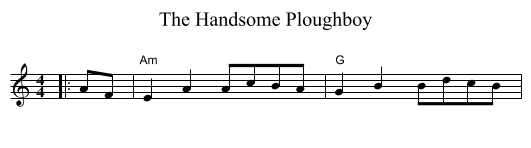 The Handsome Ploughboy - staff notation