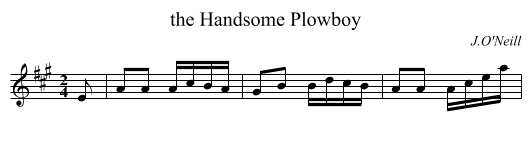 the Handsome Plowboy - staff notation