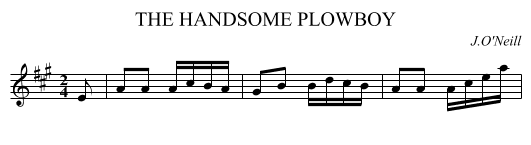 THE HANDSOME PLOWBOY - staff notation