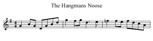 The Hangmans Noose - staff notation