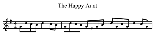 The Happy Aunt - staff notation