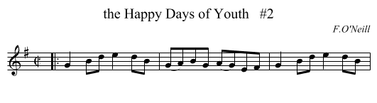 the Happy Days of Youth   #2 - staff notation