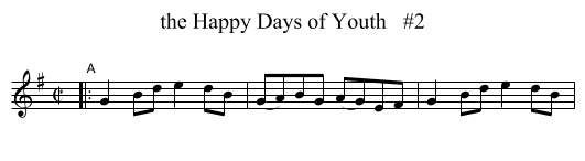 the Happy Days of Youth   #2 - staff notation