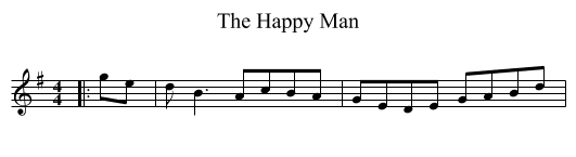 The Happy Man - staff notation