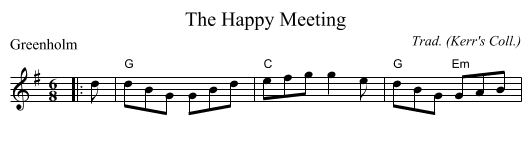 The Happy Meeting - staff notation
