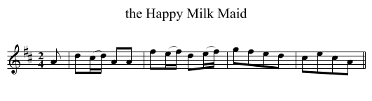 the Happy Milk Maid - staff notation