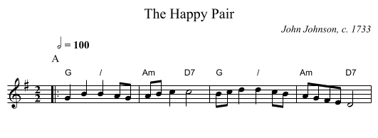 The Happy Pair - staff notation