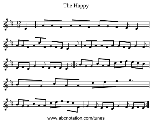 The Happy - staff notation