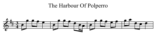 The Harbour Of Polperro - staff notation