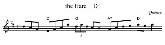 the Hare   [D] - staff notation