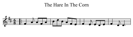 The Hare In The Corn - staff notation