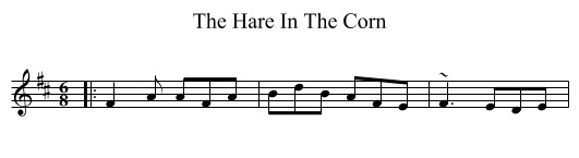 The Hare In The Corn - staff notation