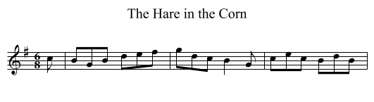 The Hare in the Corn - staff notation