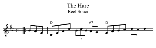 The Hare - staff notation
