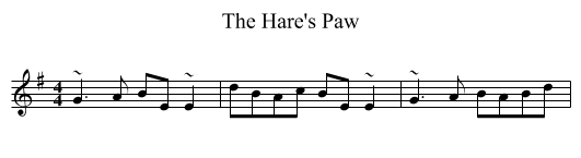The Hare's Paw - staff notation