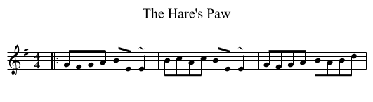 The Hare's Paw - staff notation