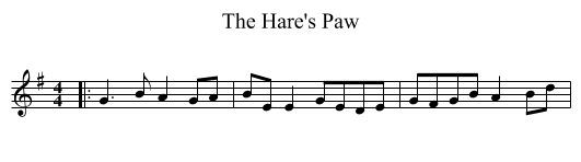 The Hare's Paw - staff notation