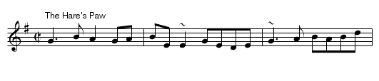 The Hare's Paw - staff notation