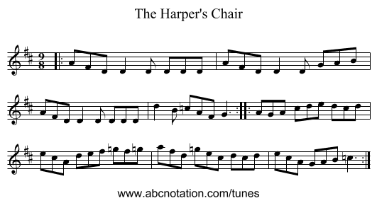 The Harper's Chair - staff notation