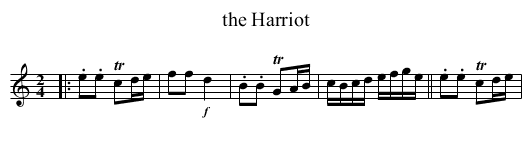 the Harriot - staff notation
