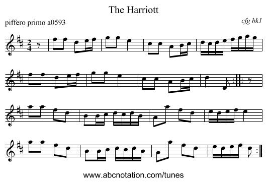 The Harriott - staff notation