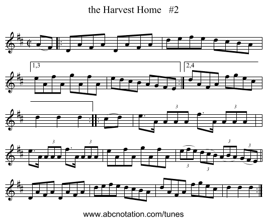 the Harvest Home   #2 - staff notation