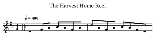 The Harvest Home Reel - staff notation