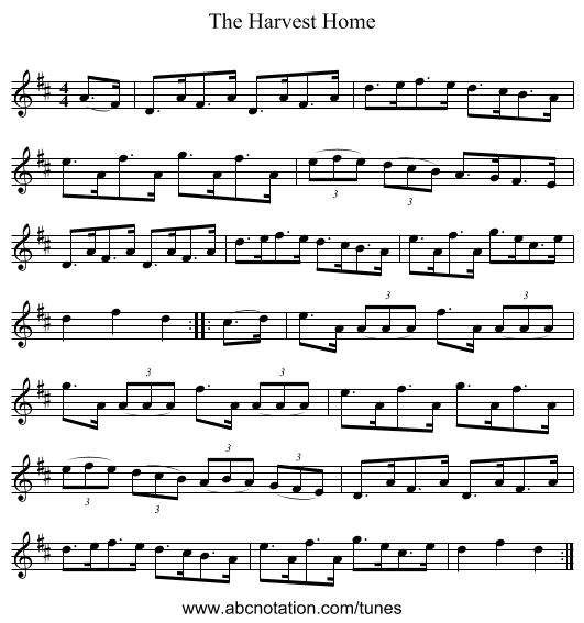 The Harvest Home - staff notation
