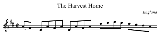 The Harvest Home - staff notation