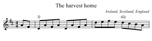 The harvest home - staff notation