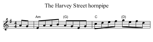 The Harvey Street hornpipe - staff notation