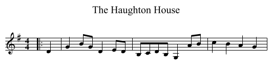 The Haughton House - staff notation