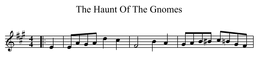 The Haunt Of The Gnomes - staff notation