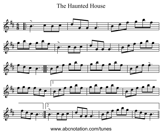 The Haunted House - staff notation
