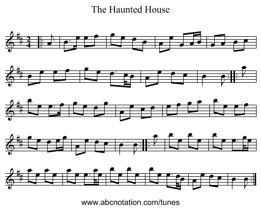 The Haunted House - staff notation