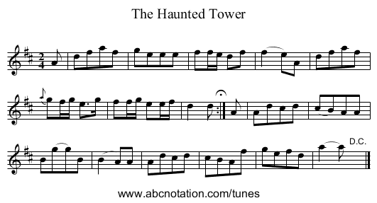 The Haunted Tower - staff notation