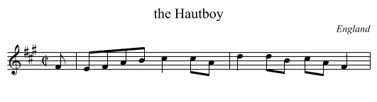 the Hautboy - staff notation