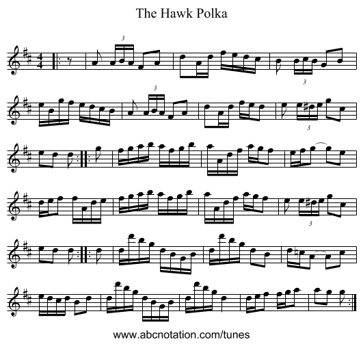 The Hawk Polka - staff notation