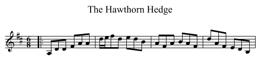 The Hawthorn Hedge - staff notation