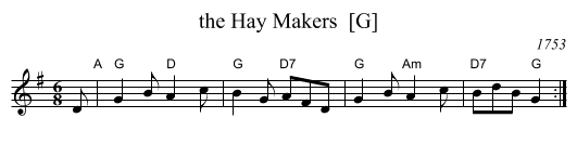 the Hay Makers  [G] - staff notation
