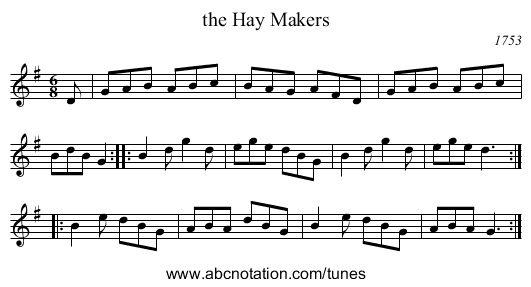 the Hay Makers - staff notation
