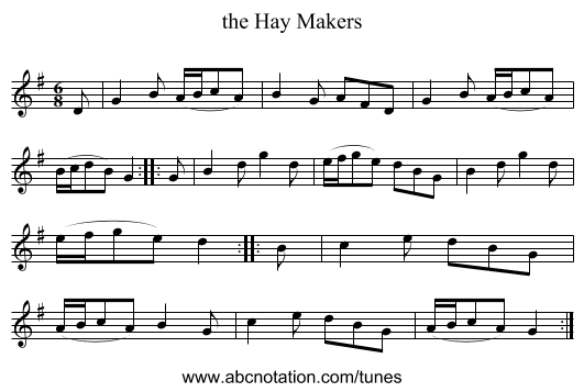 the Hay Makers - staff notation